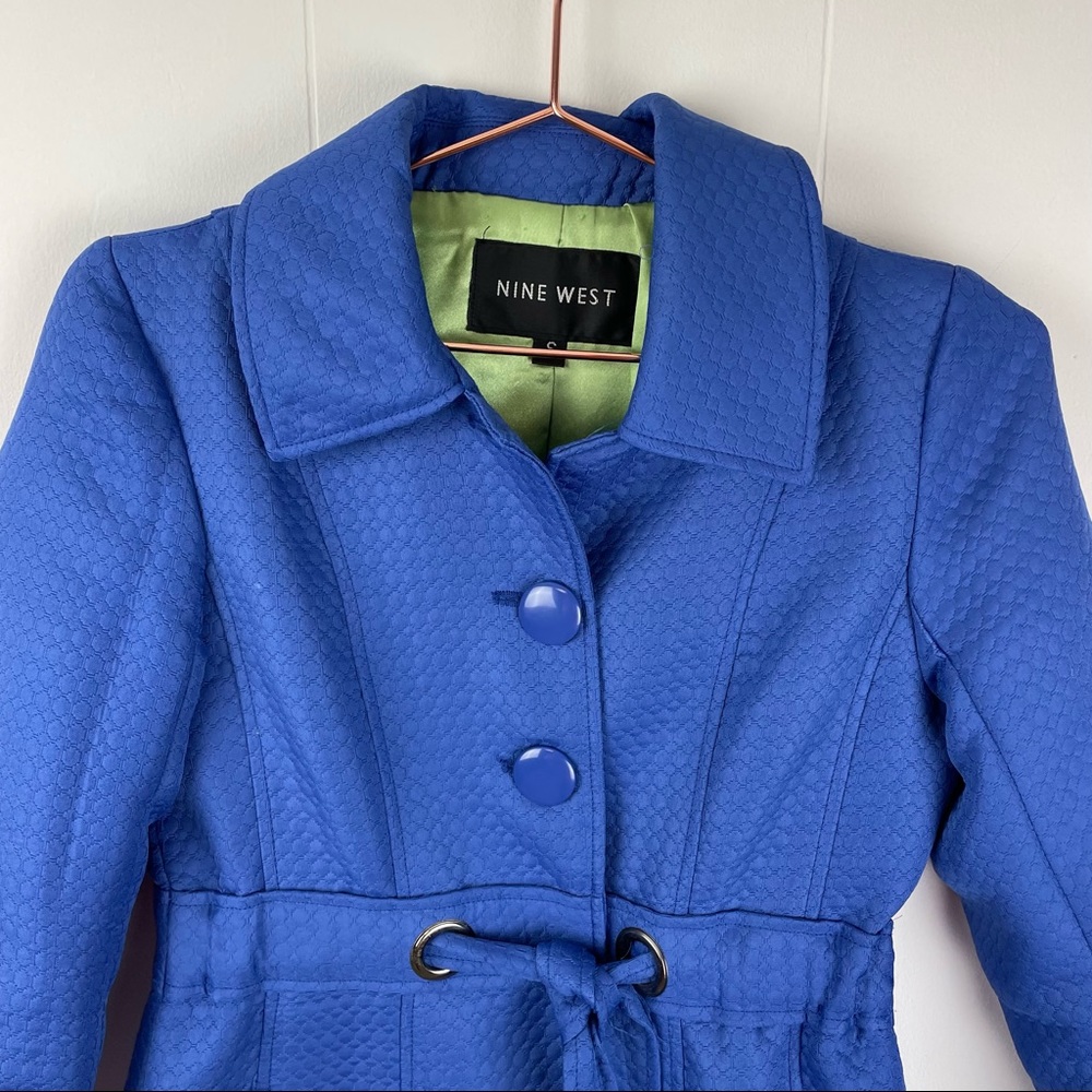 Nine West 3/4 Sleeve Periwinkle Blue Dress Jacket Coat - Picture 3 of 12